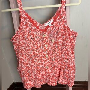Mine Coral Floral Camisole Top